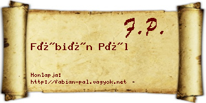 Fábián Pál névjegykártya