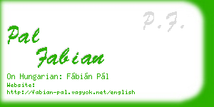 pal fabian business card