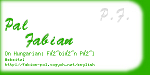 pal fabian business card